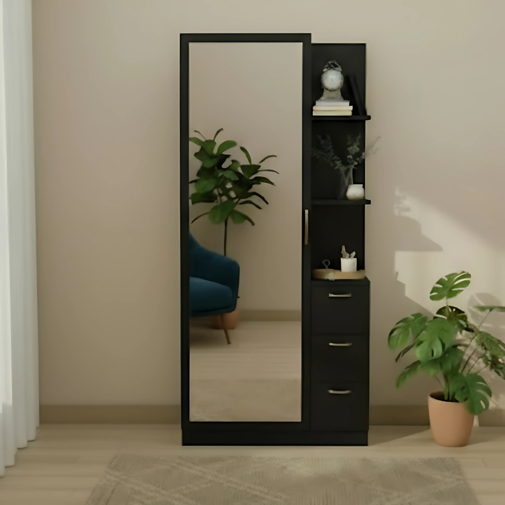 Armoire de beauté avec grande miroir et tiroirs de rangement