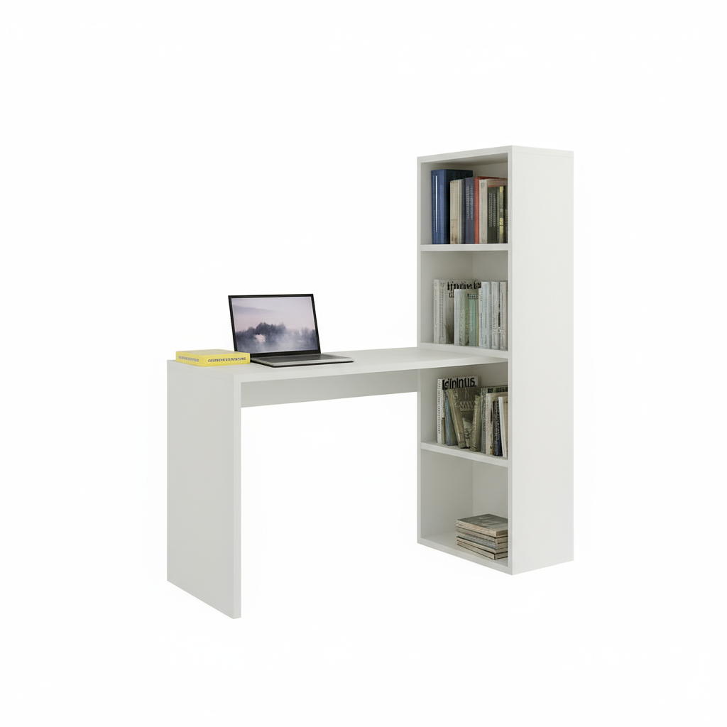 Bureau fonctionnel avec bibliothèque intégrée