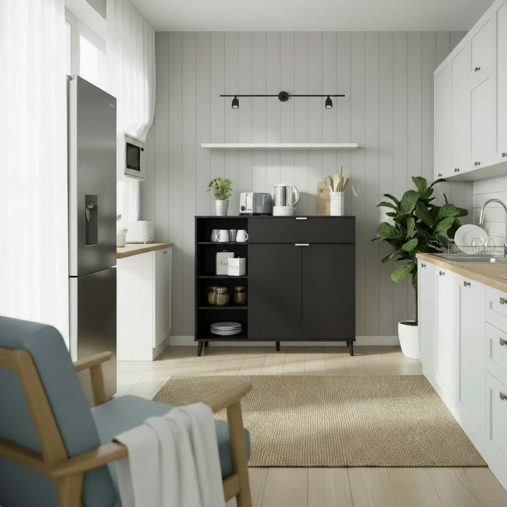 Buffet de Rangement Moderne en Bois – Compact et Fonctionnel