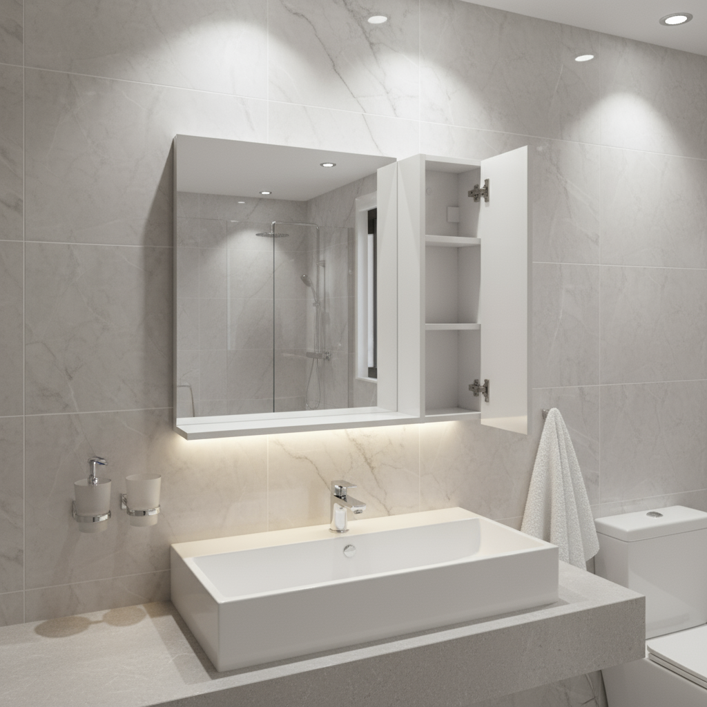 Armoire de salle de bain murale avec miroir