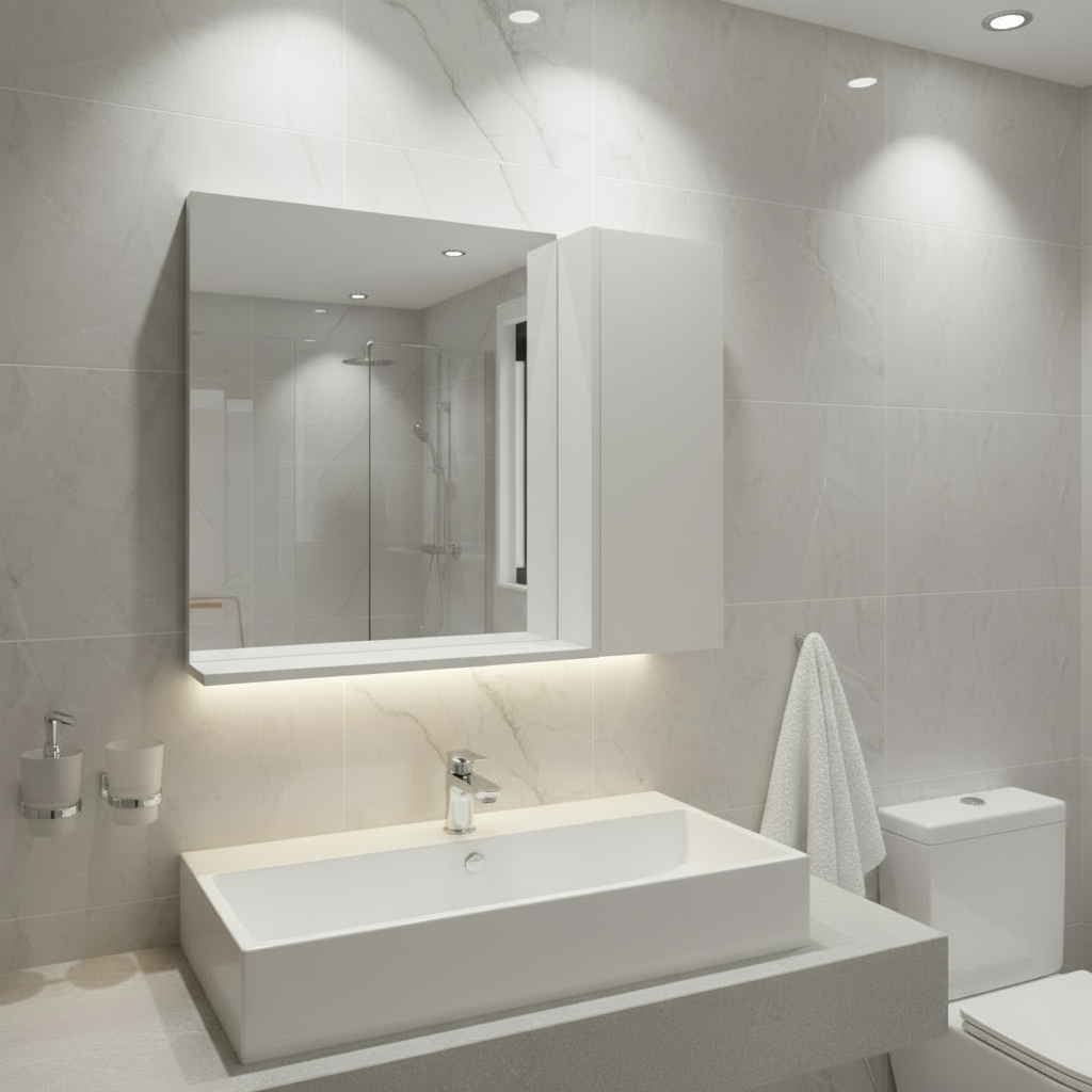 Armoire de salle de bain murale avec miroir