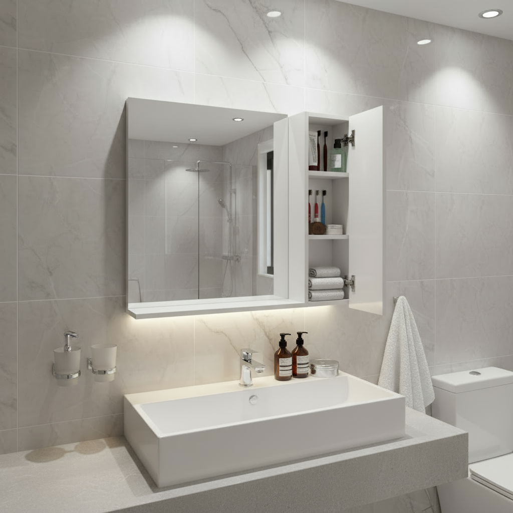 Armoire de salle de bain murale avec miroir
