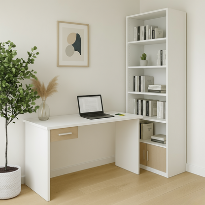 Bureau moderne + Etagere – MDF avec 1 tiroir