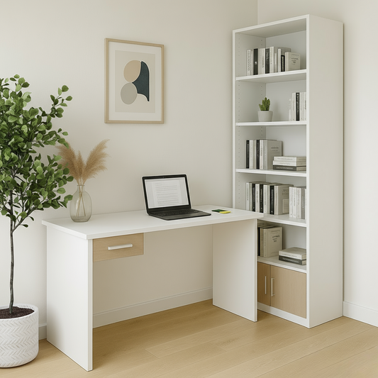 Bureau moderne + Etagere – MDF avec 1 tiroir