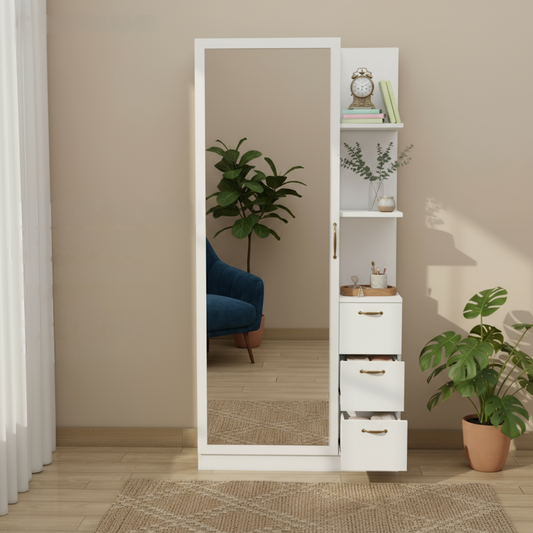 Armoire de beauté avec grande miroir et tiroirs de rangement