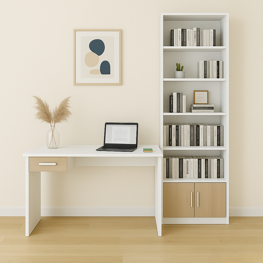 Bureau moderne + Etagere – MDF avec 1 tiroir