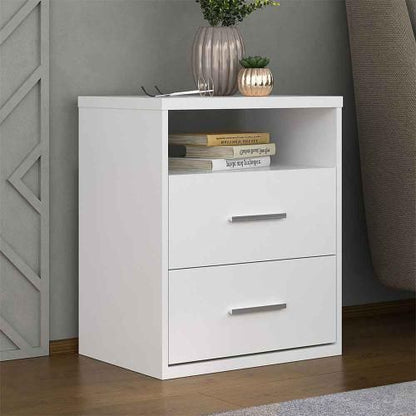 Table de chevet blanche 2 tiroirs Table de nuit en Mdf Chevet de lit moderne