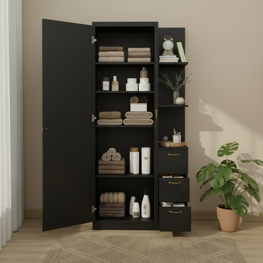 Armoire de beauté avec grande miroir et tiroirs de rangement