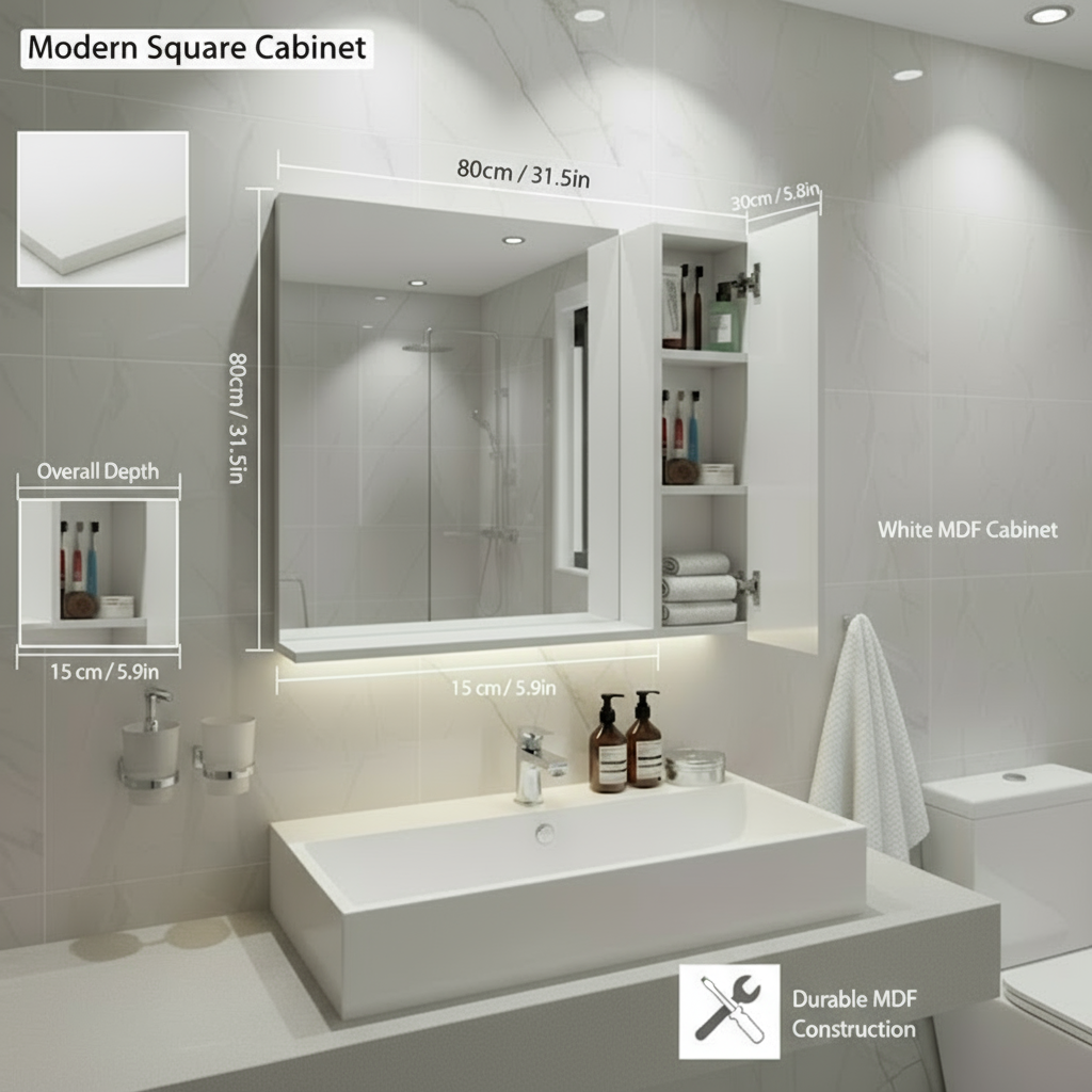 Armoire de salle de bain murale avec miroir