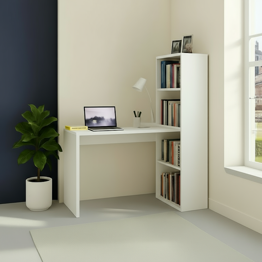 Bureau fonctionnel avec bibliothèque intégrée